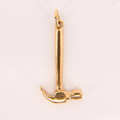 Vintage 9ct Gold Hammer Charm – Solid Gold Hallmarked Tool Pendant