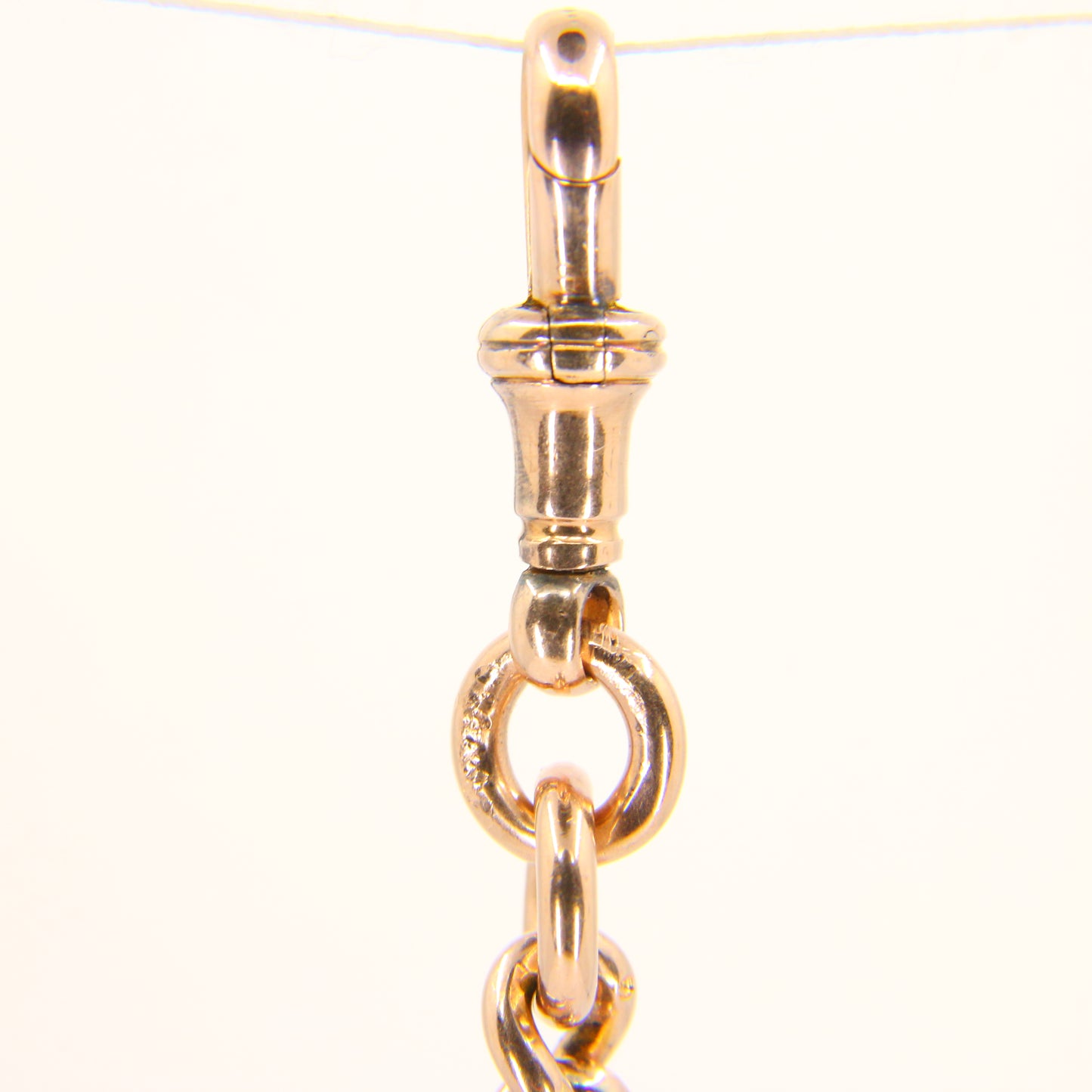 Antique 9ct Rose Gold Albert 3.75 inch T Bar Chain Birmingham 1892 Pendant Necklace Extender