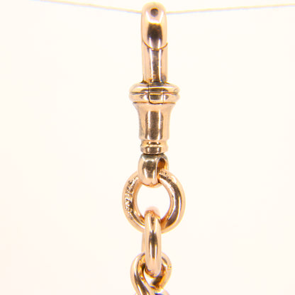 Antique 9ct Rose Gold Albert 3.75 inch T Bar Chain Birmingham 1892 Pendant Necklace Extender