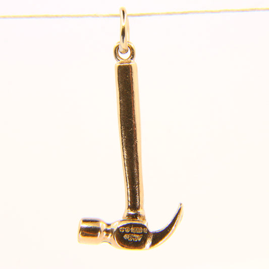Vintage 9ct Gold Hammer Charm – Solid Gold Hallmarked Tool Pendant