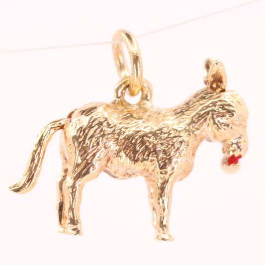 Vintage 9ct Hallmarked Gold Articulated Donkey Charm Pendant Moving Animal Gift