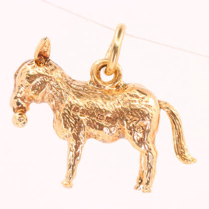 Vintage 9ct Hallmarked Gold Articulated Donkey Charm Pendant Moving Animal Gift