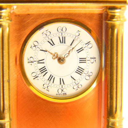 Antique Swiss Miniature Carriage Clock Circa 1900