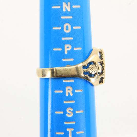 Vintage 9ct Hallmarked Gold Rangers RFC Football Ring UK Size Q Boxed