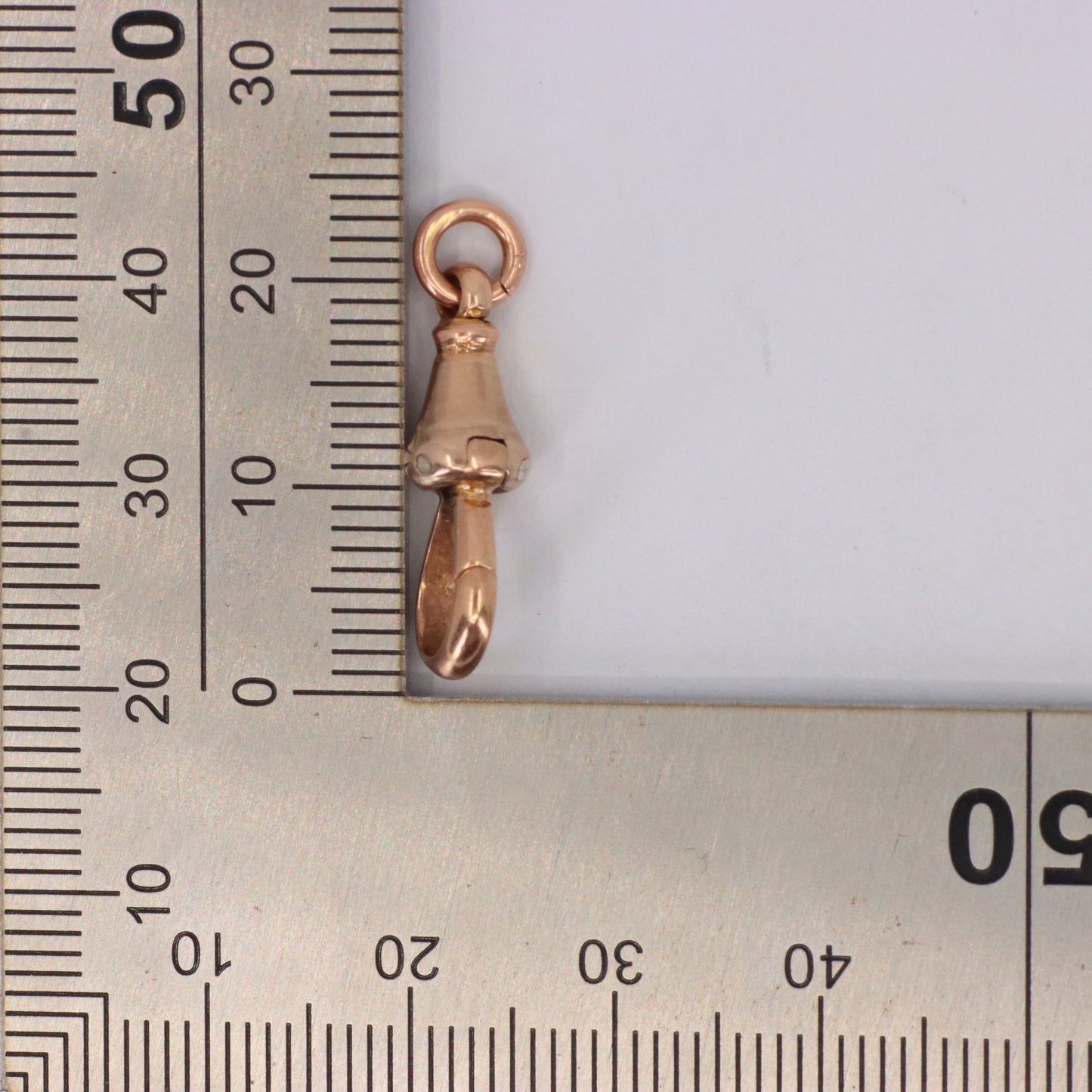 Antique 9ct Hallmarked Rose Gold Dog Clip Clasp Jewellery Finding Pendant Gift