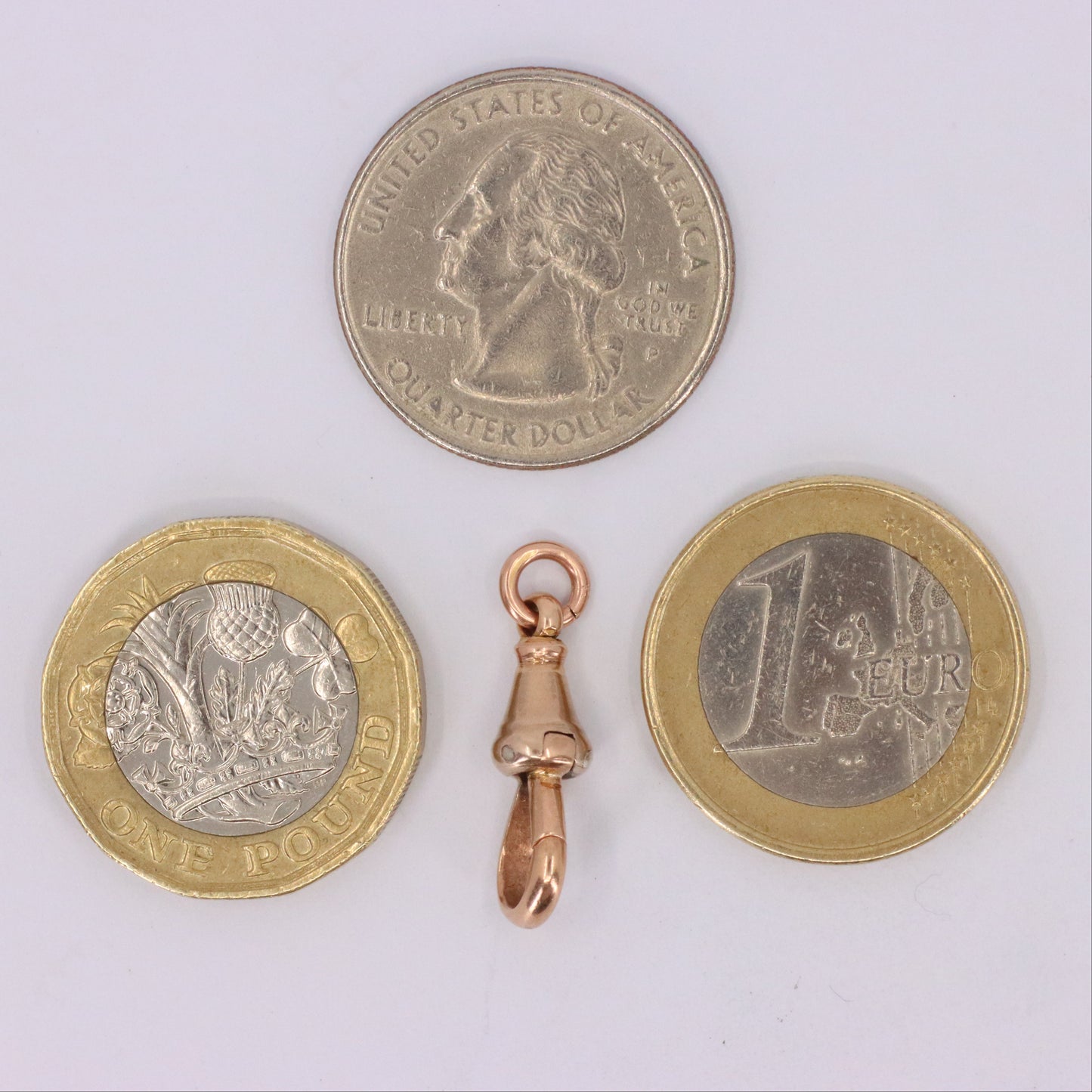 Antique 9ct Hallmarked Rose Gold Dog Clip Clasp Jewellery Finding Pendant Gift