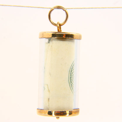 Vintage 9ct Break Glass Money Charm – Yellow Gold British Pound Note Pendant