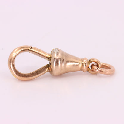 Antique 9ct Hallmarked Rose Gold Dog Clip Clasp Jewellery Finding Pendant Gift