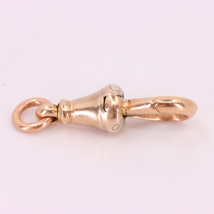 Antique 9ct Hallmarked Rose Gold Dog Clip Clasp Jewellery Finding Pendant Gift