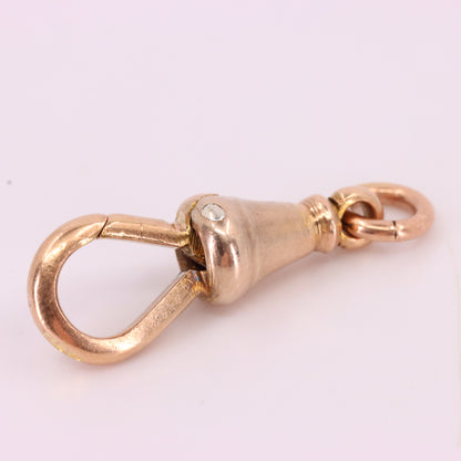 Antique 9ct Hallmarked Rose Gold Dog Clip Clasp Jewellery Finding Pendant Gift