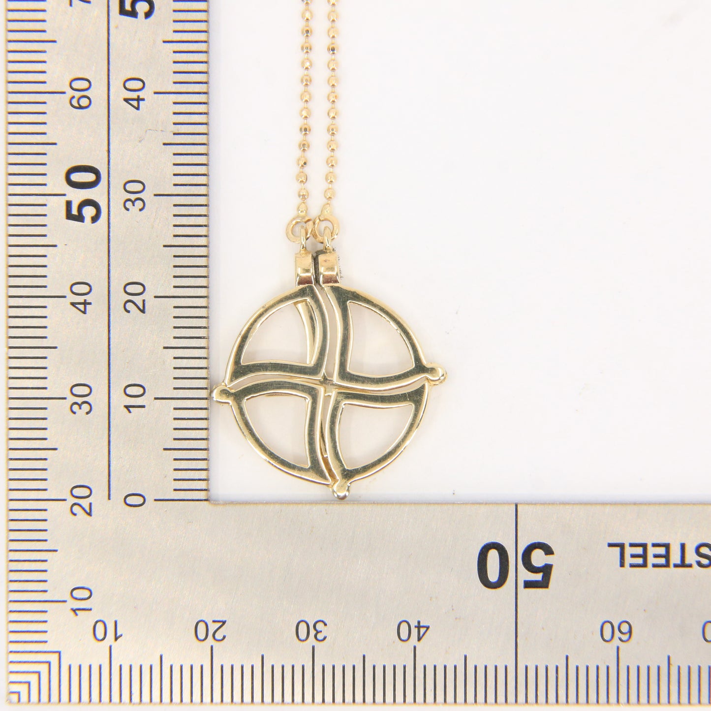 Vintage 9ct Hallmarked Gold 16 Inch Opening Cross Pendant Hidden Cross Boxed