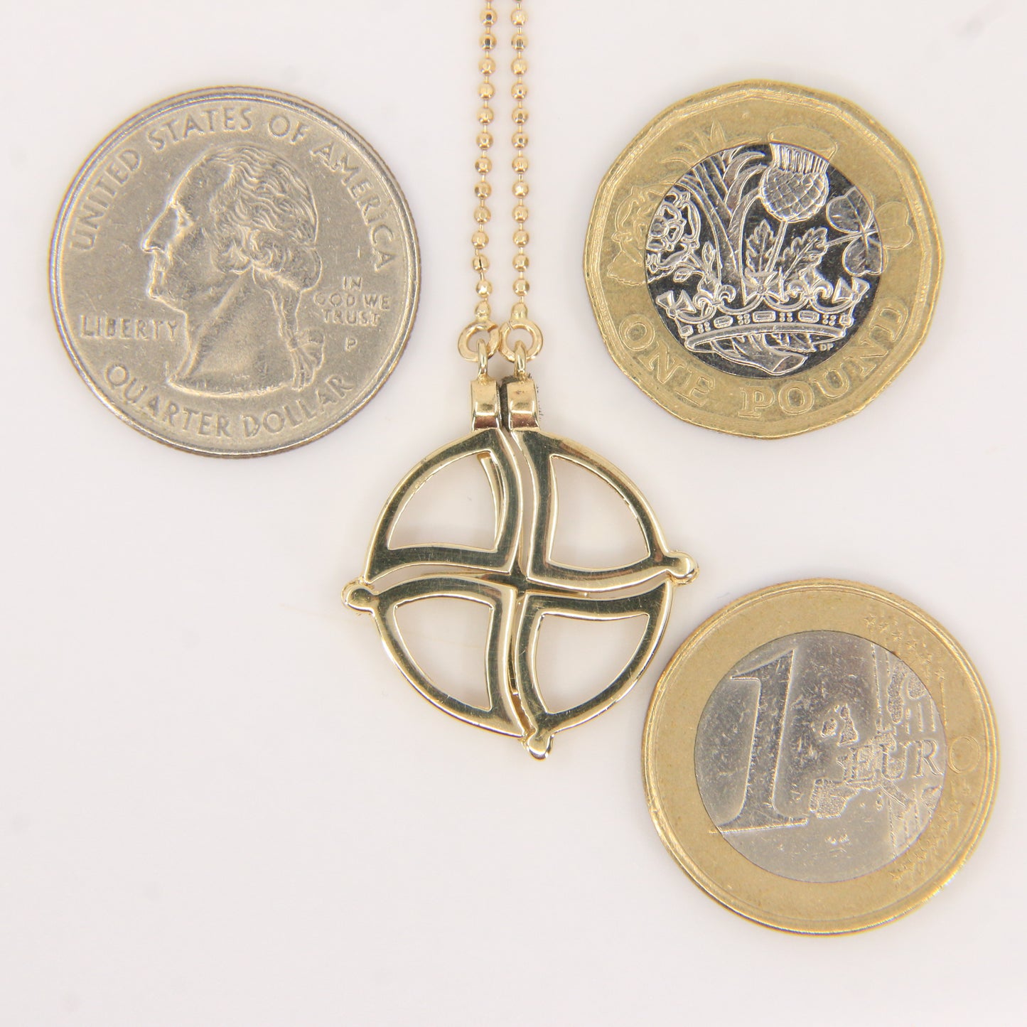 Vintage 9ct Hallmarked Gold 16 Inch Opening Cross Pendant Hidden Cross Boxed