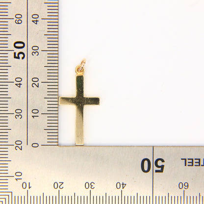 Vintage 9ct Gold Cross Pendant – Solid Yellow Gold Religious Charm Gift