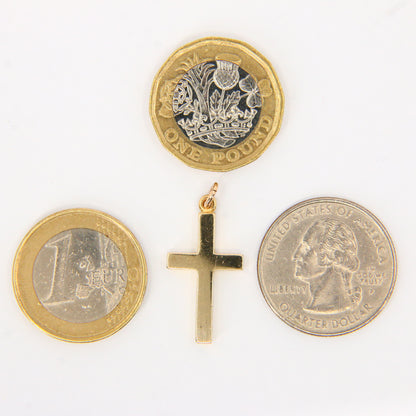 Vintage 9ct Gold Cross Pendant – Solid Yellow Gold Religious Charm Gift