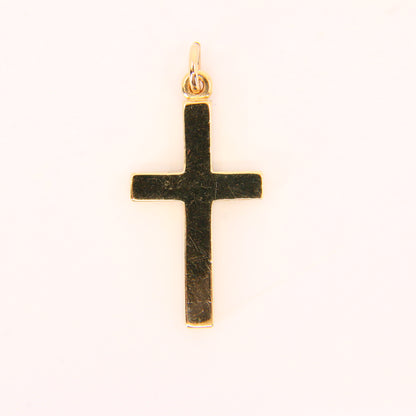 Vintage 9ct Gold Cross Pendant – Solid Yellow Gold Religious Charm Gift