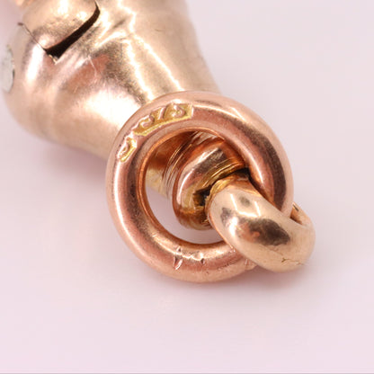 Antique 9ct Hallmarked Rose Gold Dog Clip Clasp Jewellery Finding Pendant Gift