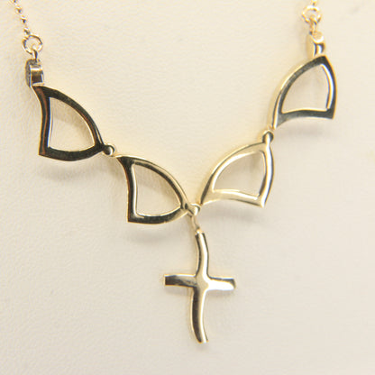 Vintage 9ct Hallmarked Gold 16 Inch Opening Cross Pendant Hidden Cross Boxed