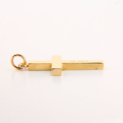 Vintage 9ct Gold Cross Pendant – Solid Yellow Gold Religious Charm Gift