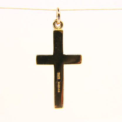 Vintage 9ct Gold Cross Pendant – Solid Yellow Gold Religious Charm Gift