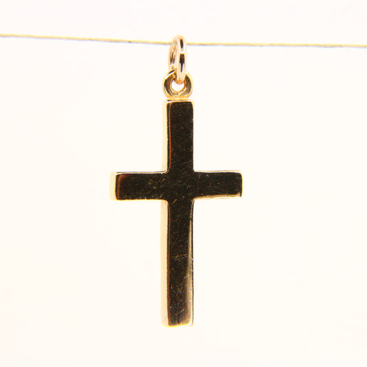Vintage 9ct Gold Cross Pendant – Solid Yellow Gold Religious Charm Gift