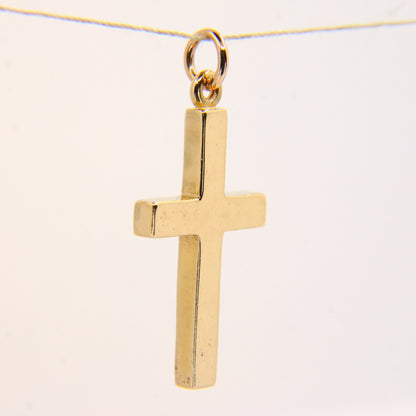 Vintage 9ct Gold Cross Pendant – Solid Yellow Gold Religious Charm Gift