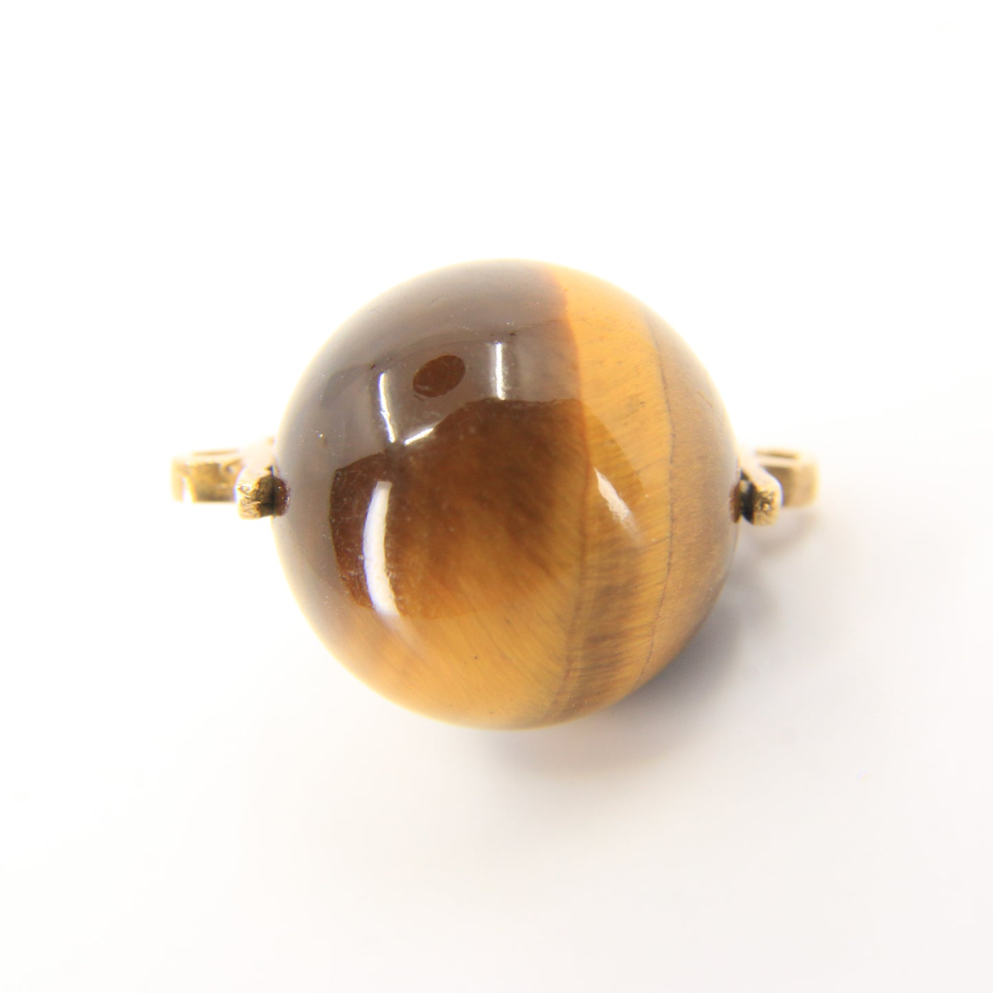 Vintage 9ct Hallmarked Gold Tiger’s Eye Spinner Charm Pendant Yellow Gold