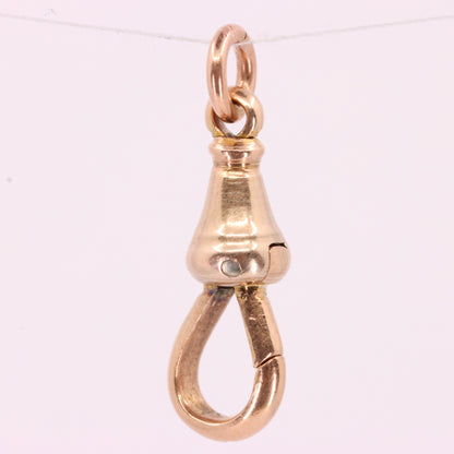 Antique 9ct Hallmarked Rose Gold Dog Clip Clasp Jewellery Finding Pendant Gift