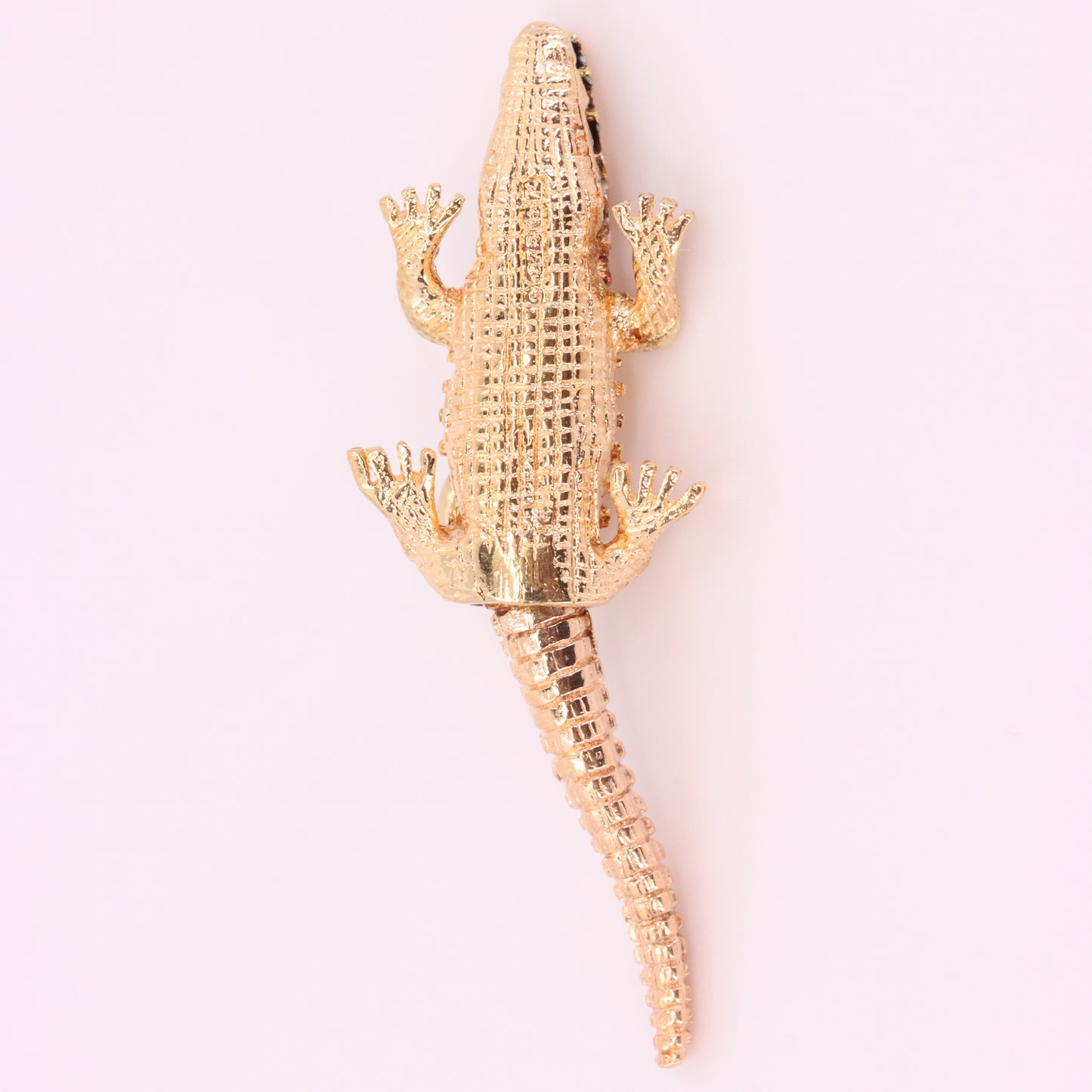 Vintage 9ct Hallmarked Gold Crocodile Pendant Articulated Safari Charm Gift