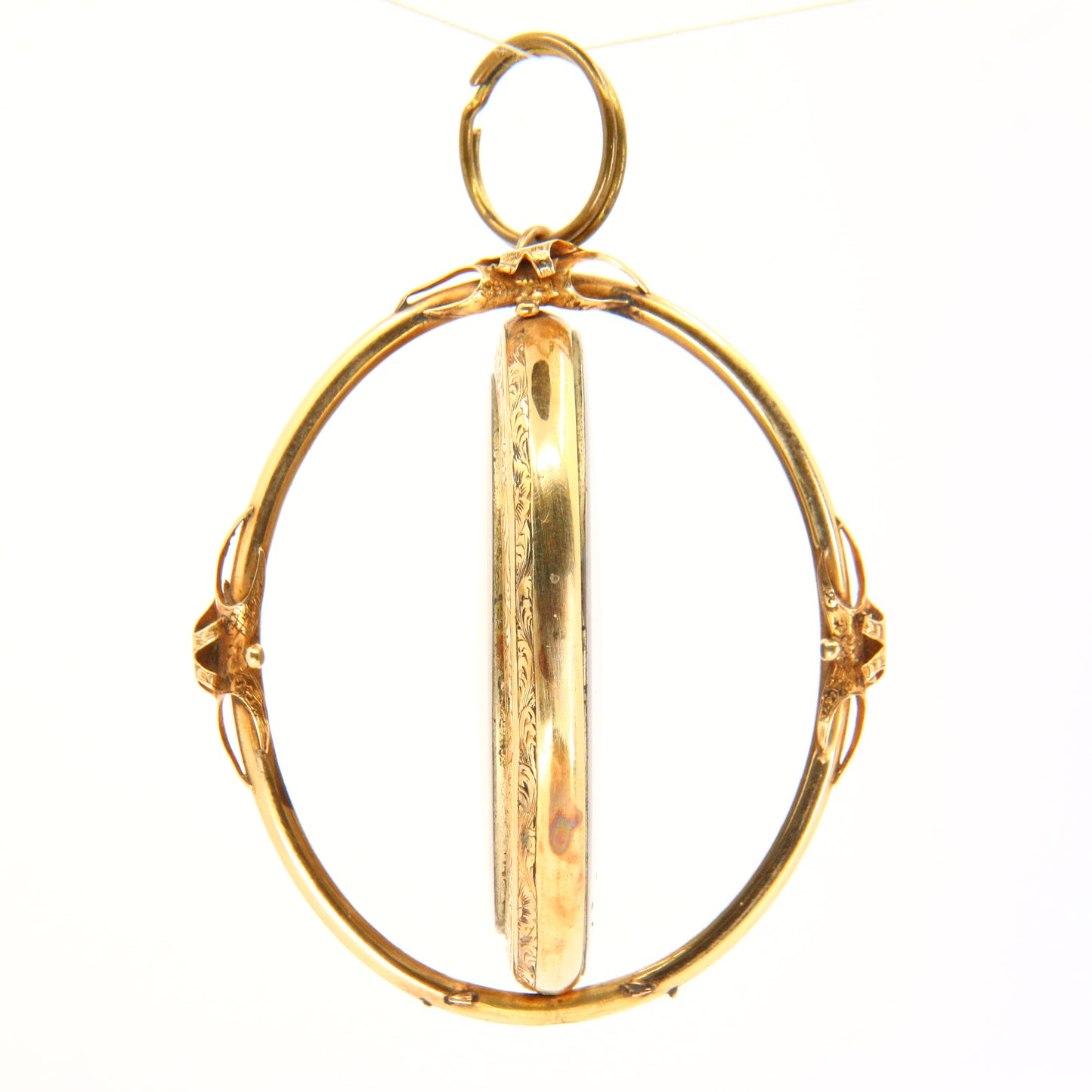 Victorian 9ct Mourning Brooch Yellow Gold 9 Carat Spin Mounted Photo Hair Morning Pendant