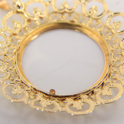 Vintage 9ct Hallmarked Yellow Gold Full Sovereign Pendant Holder Coin Mount