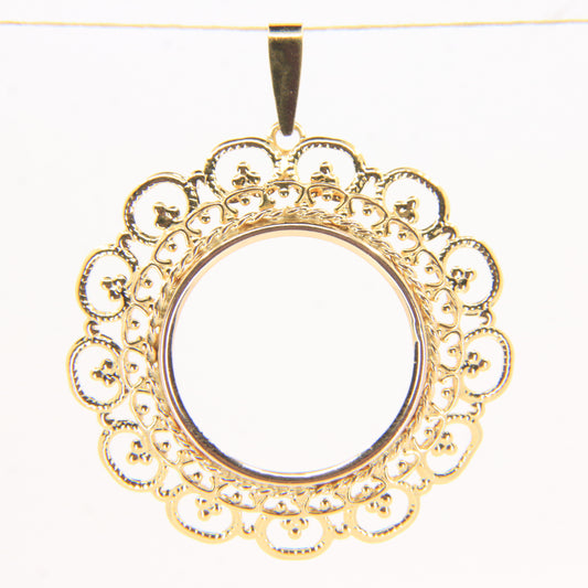 Vintage 9ct Hallmarked Yellow Gold Full Sovereign Pendant Holder Coin Mount