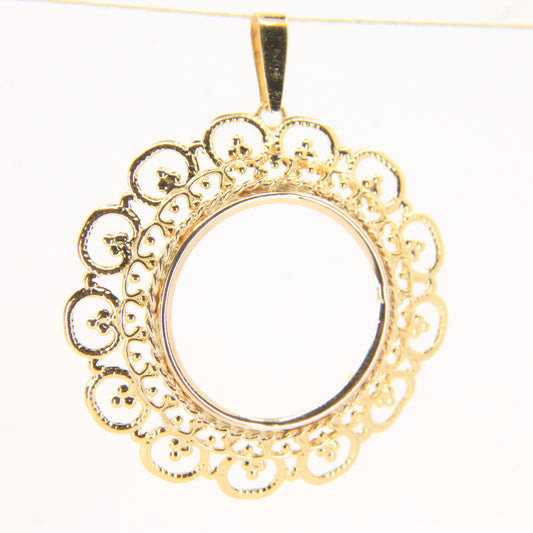 Vintage 9ct Hallmarked Yellow Gold Full Sovereign Pendant Holder Coin Mount