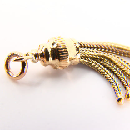 Vintage 9ct Gold Tassel Pendant – Articulated Yellow Gold Charm Gift