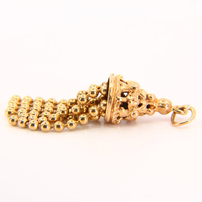 Vintage 9ct Gold Tassel Pendant – Articulated Hallmarked Yellow Gold Charm