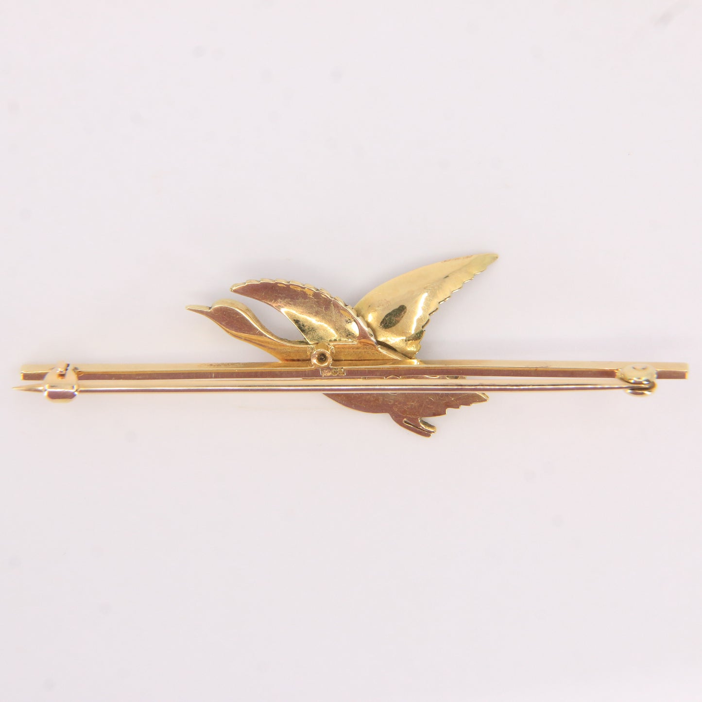 Vintage 18ct Yellow Gold Enamel Pheasant Brooch Boxed Bird Jewellery Gift