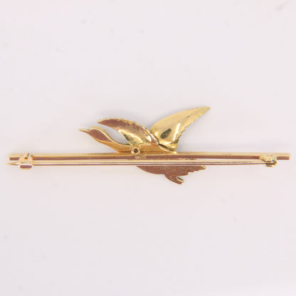 Vintage 18ct Yellow Gold Enamel Pheasant Brooch Boxed Bird Jewellery Gift