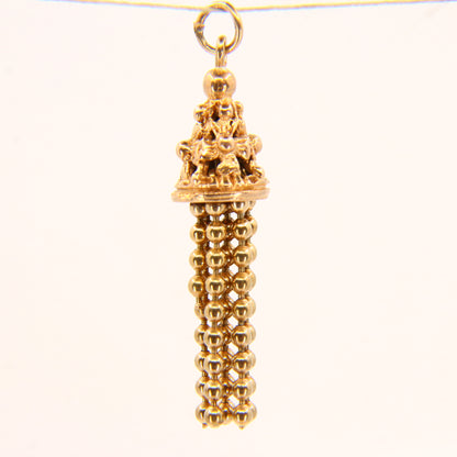 Vintage 9ct Gold Tassel Pendant – Articulated Hallmarked Yellow Gold Charm