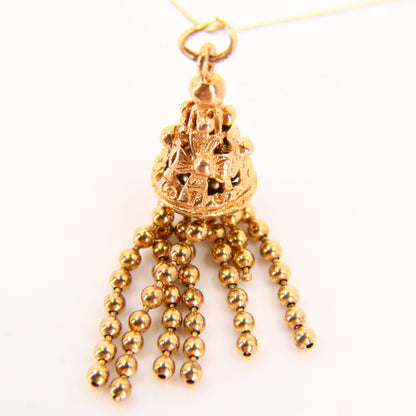 Vintage 9ct Gold Tassel Pendant – Articulated Hallmarked Yellow Gold Charm