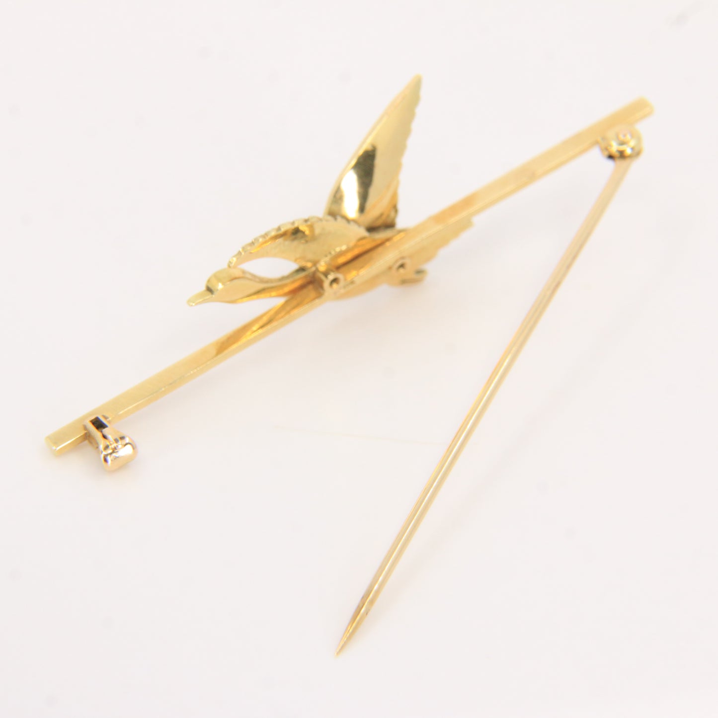 Vintage 18ct Yellow Gold Enamel Pheasant Brooch Boxed Bird Jewellery Gift