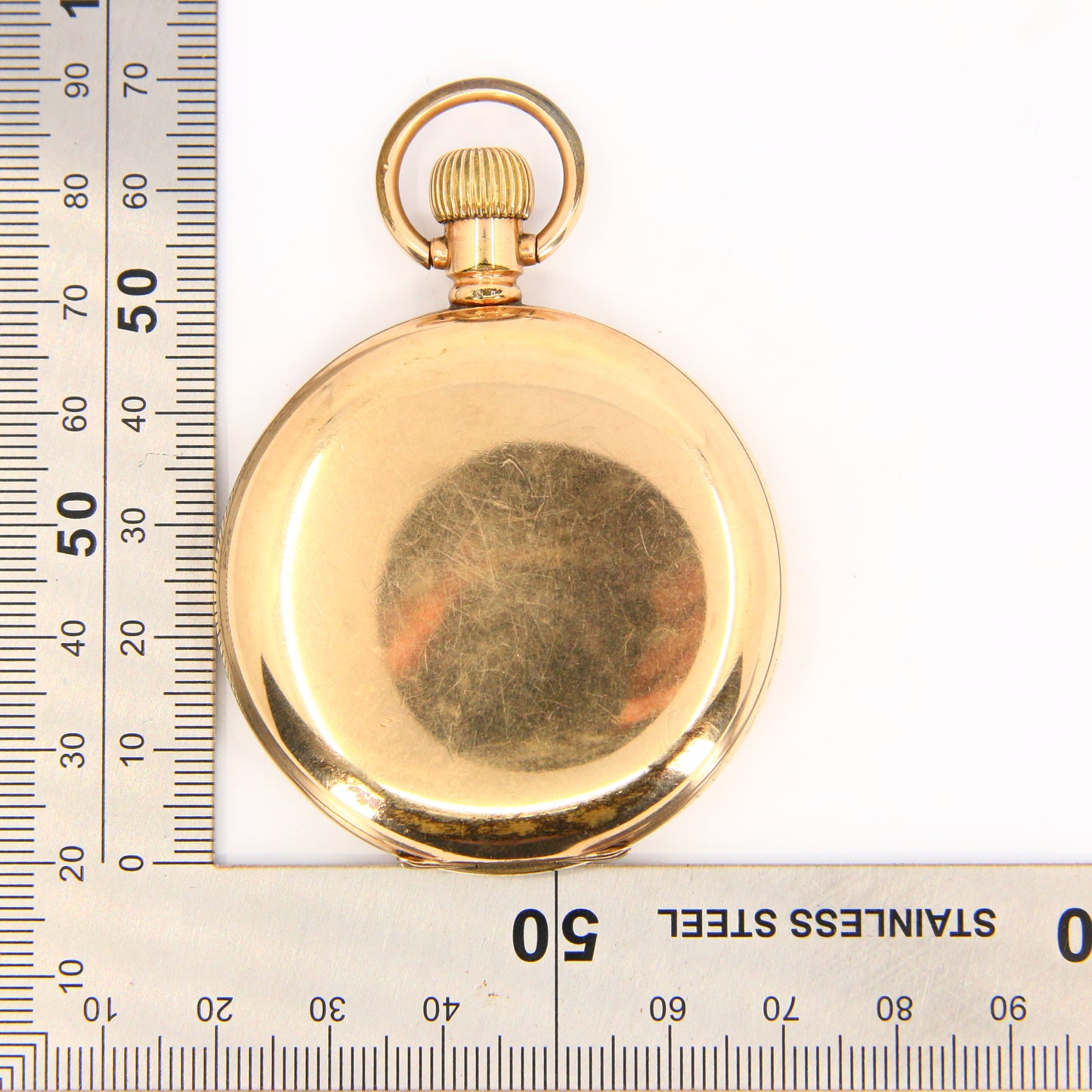 Antique Gold Plated Swiss Full Hunter Pocket Watch Keyless 50mm 15 Jewelled Boxed Running Gift