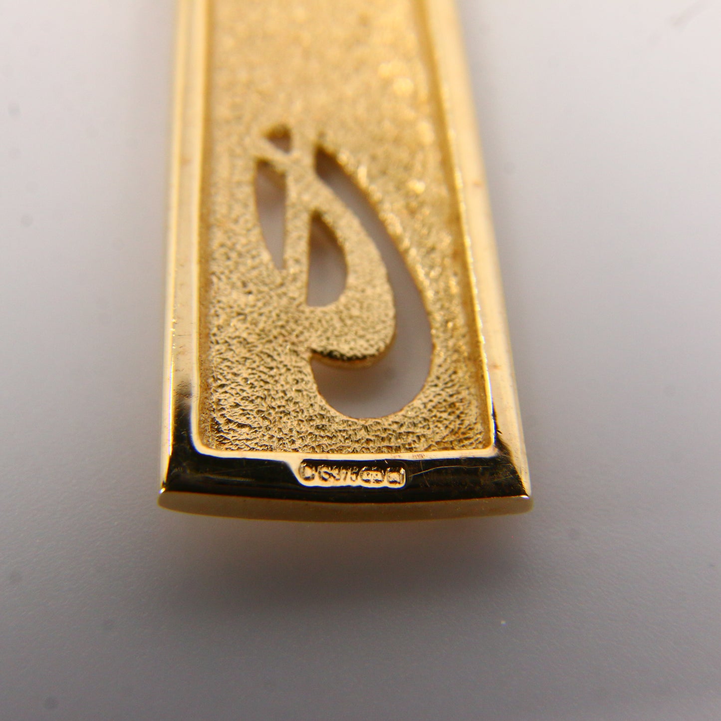 Vintage 9ct Orla Gorie Pendant – Hallmarked Solid Gold Rennie Mackintosh Drop Pendant