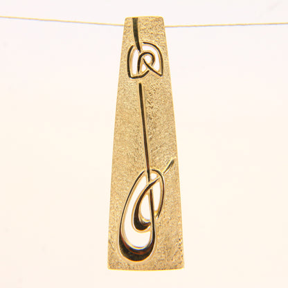 Vintage 9ct Orla Gorie Pendant – Hallmarked Solid Gold Rennie Mackintosh Drop Pendant