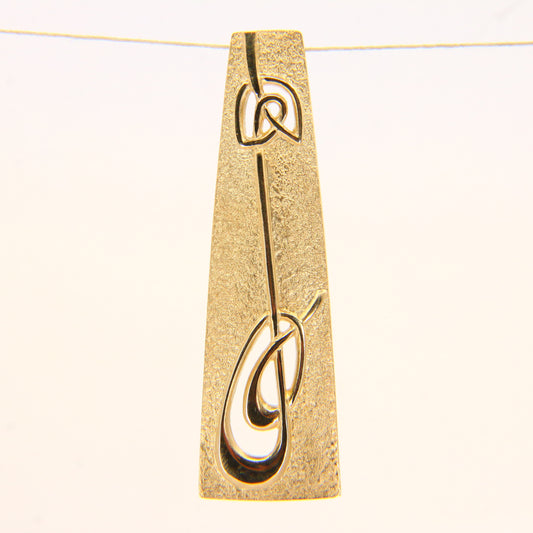 Vintage 9ct Orla Gorie Pendant – Hallmarked Solid Gold Rennie Mackintosh Drop Pendant