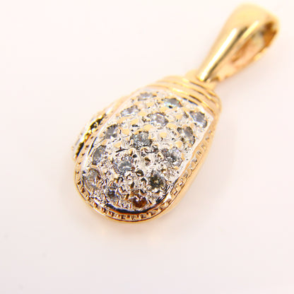 Vintage 9ct Gold Boxing Glove Pendant CZ Studded Solid Yellow Gold Hallmarked Charm Gift