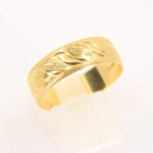 Vintage 18ct Hallmarked Gold Wedding Band Ring Boxed UK Size V B.Bros