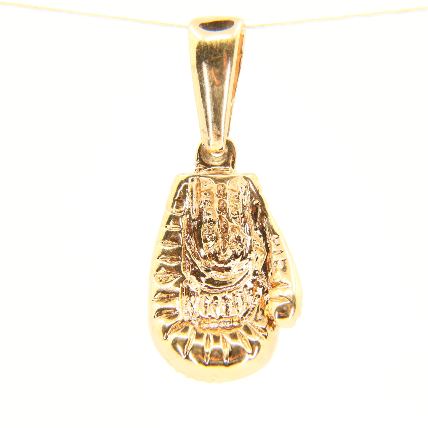 Vintage 9ct Gold Boxing Glove Pendant CZ Studded Solid Yellow Gold Hallmarked Charm Gift