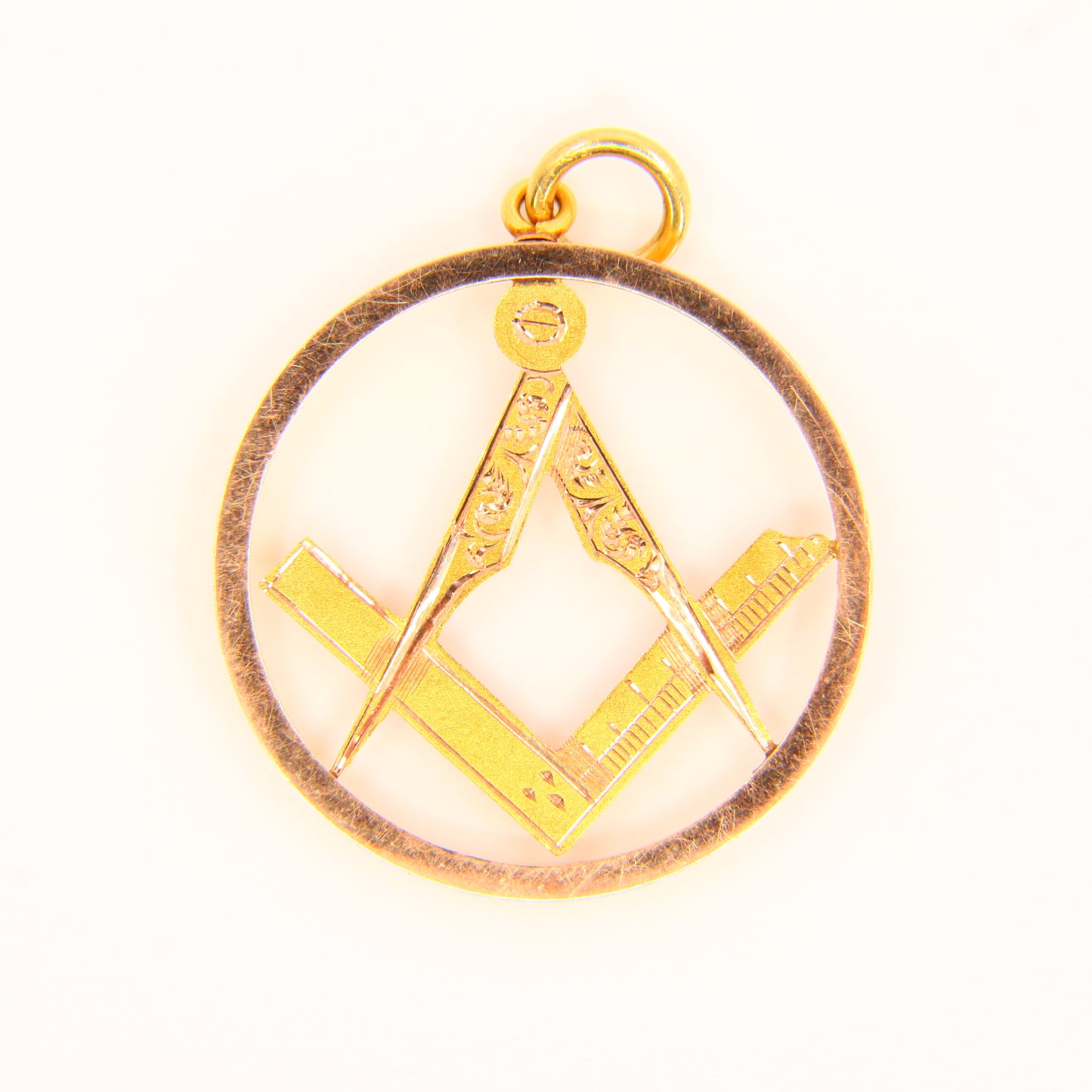 Antique 9ct Masonic Pendant Yellow Gold Mason Fob Freemason Charm