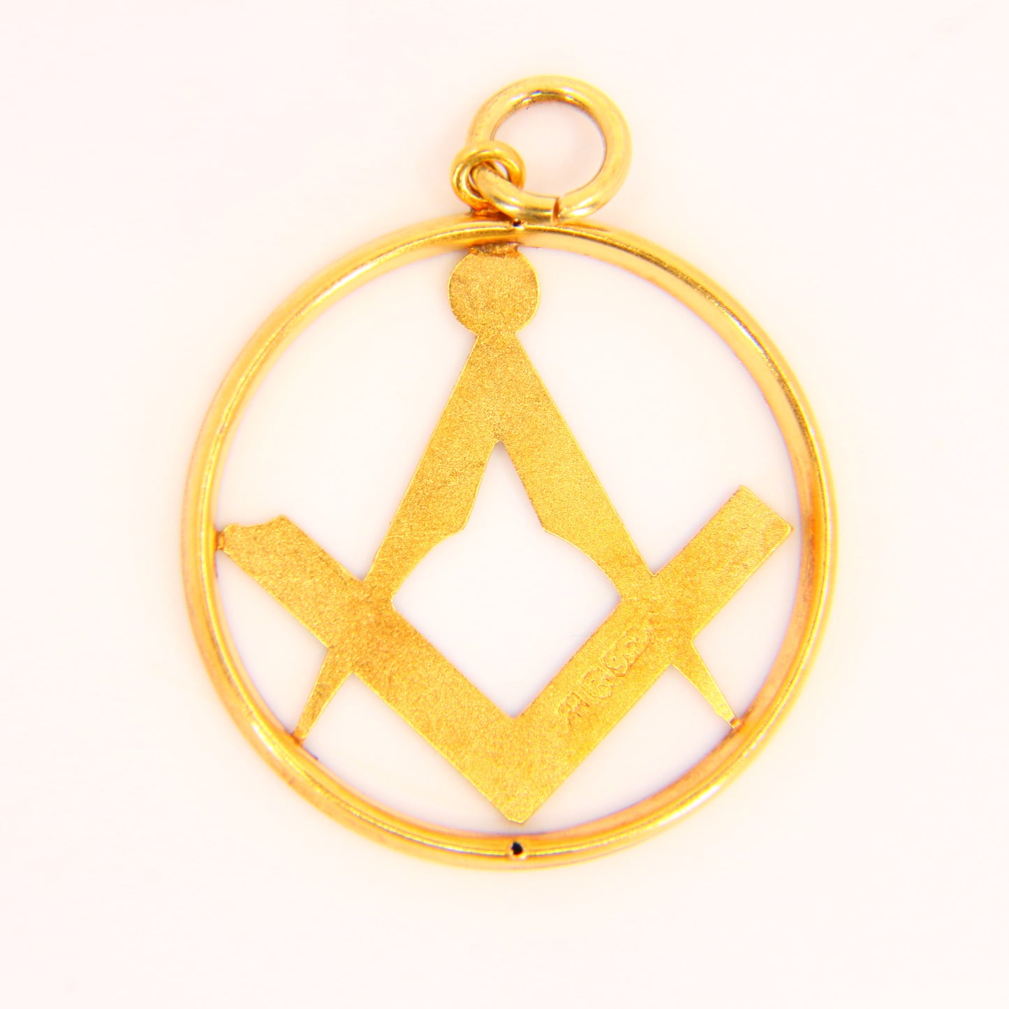 Antique 9ct Masonic Pendant Yellow Gold Mason Fob Freemason Charm