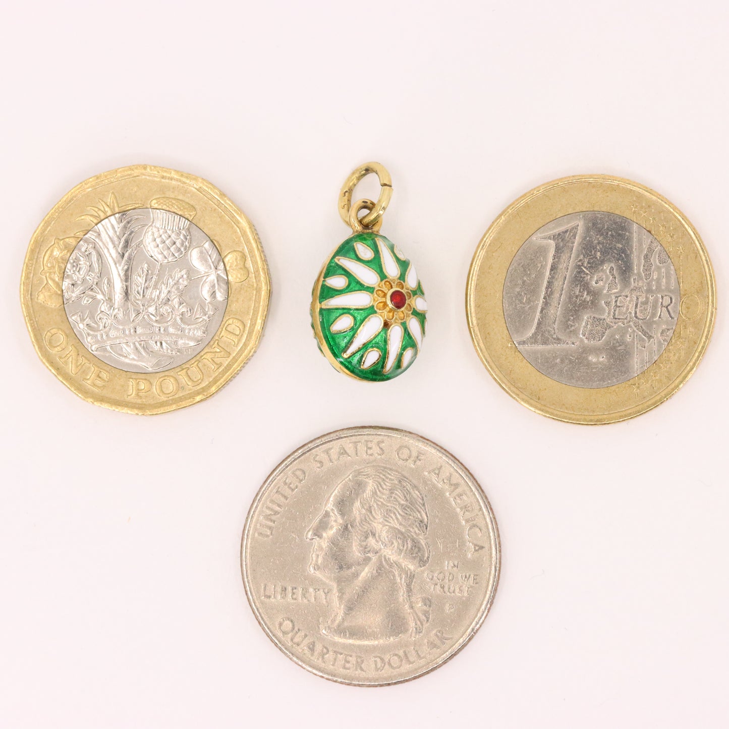 Vintage 14ct Yellow Gold Enamel Easter Egg Pendant Charm Russian Style Gift