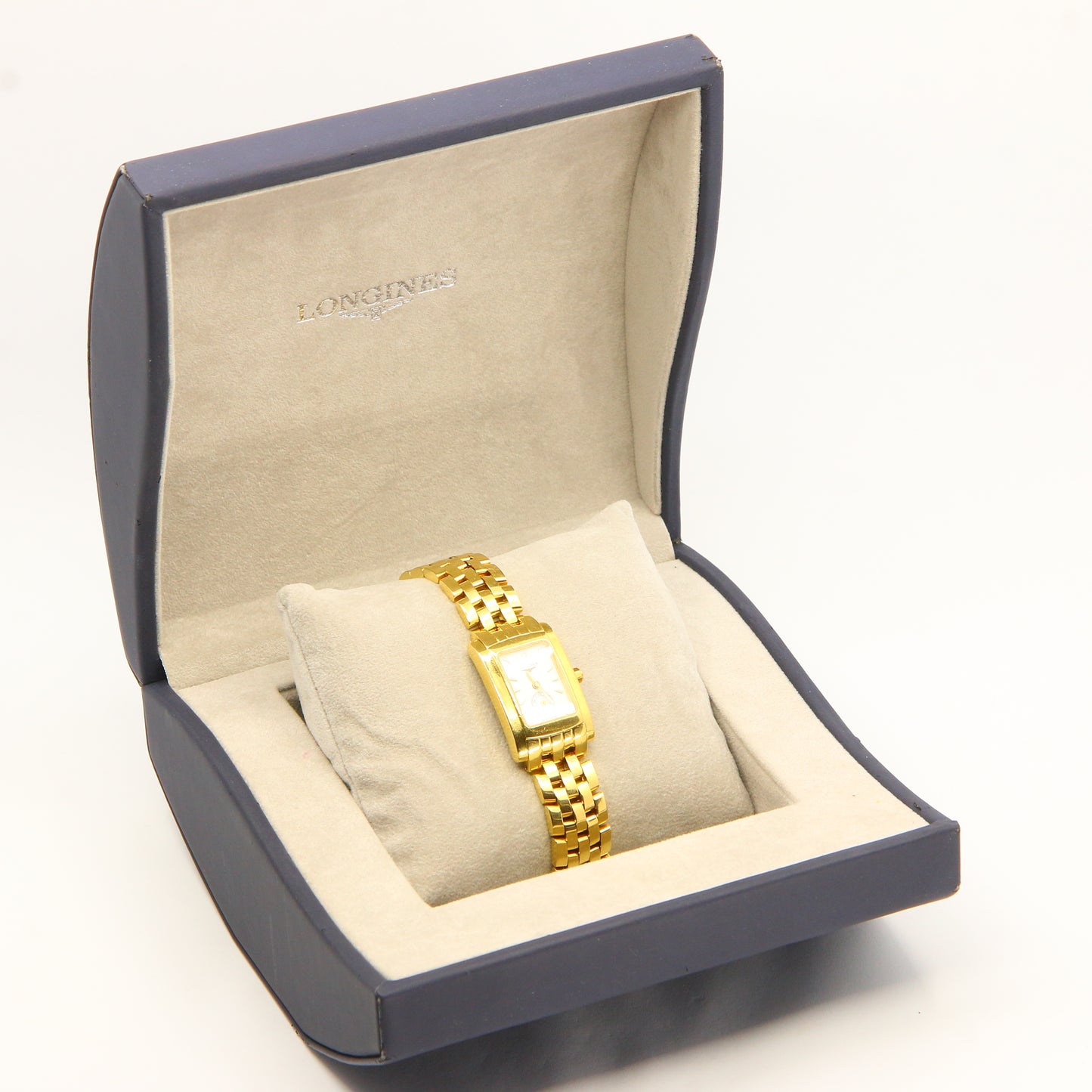 18ct gold longines dolcevita quartz 18 carat gold watch boxed - 15